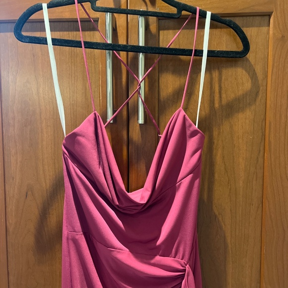 EUC 🌺 Katie May So Juicy Dress in Pink Peacock Halter Gown Sz S / US 4 - Picture 5 of 10